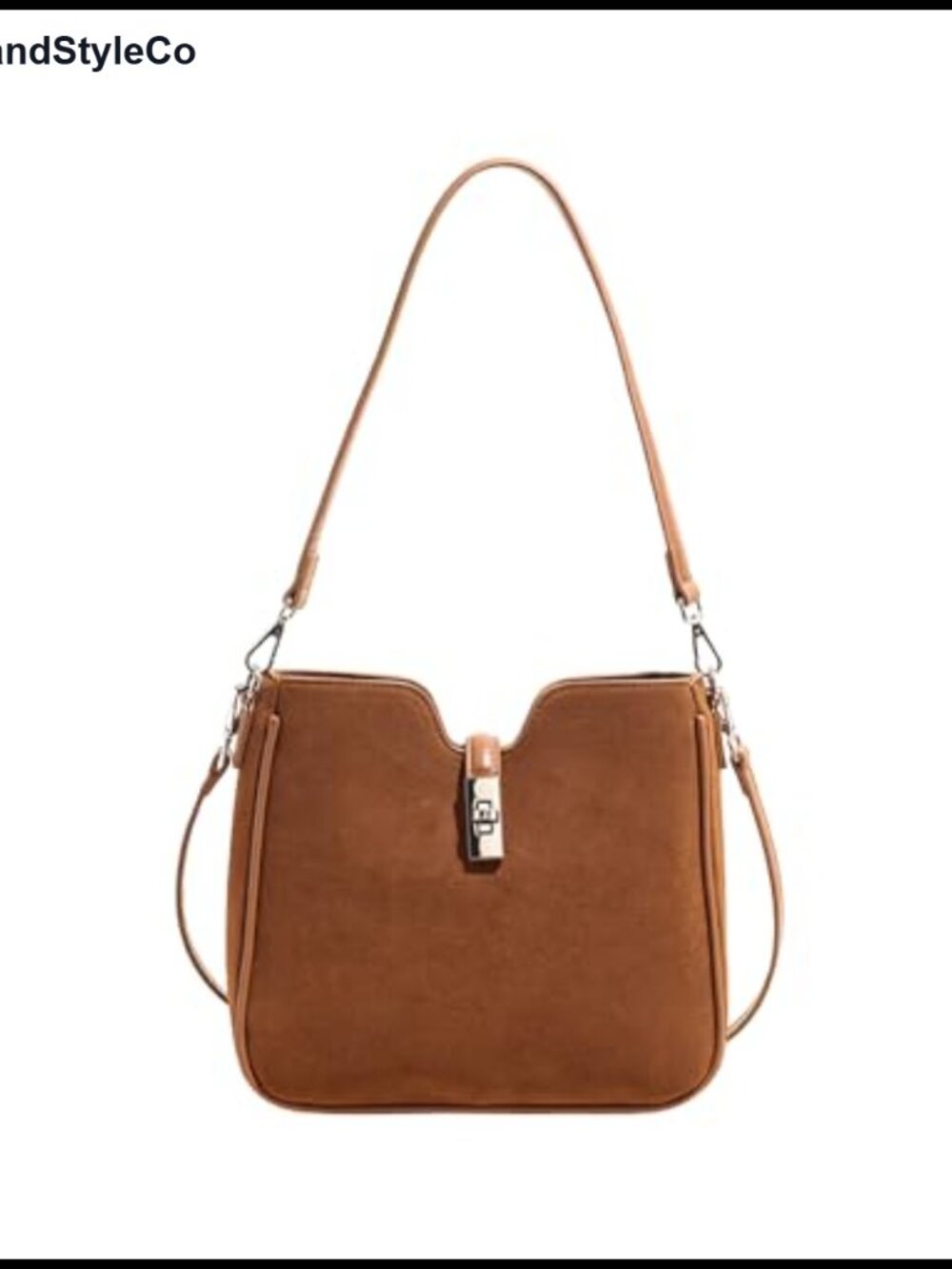 Soft Faux Suede Crossbody Bucket Bag Adjustable Strap Women Purse